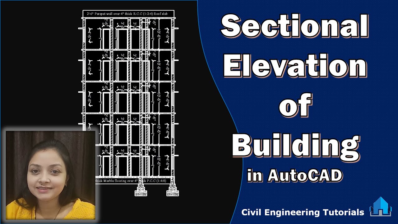 How to draw Sectional Elevation of Building AutoCAD || Building #2 || Multy Storey Building