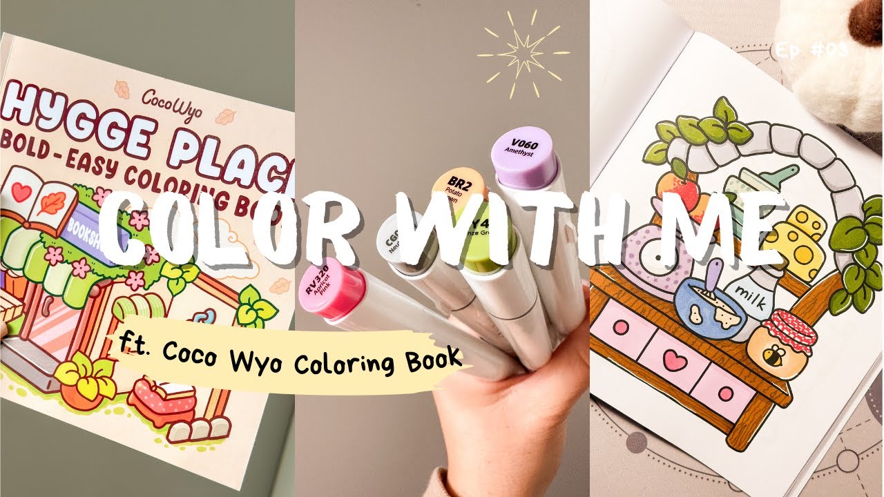 color with me (asmr) | hygge place | Coco Wyo Coloring Book | ohuhu markers