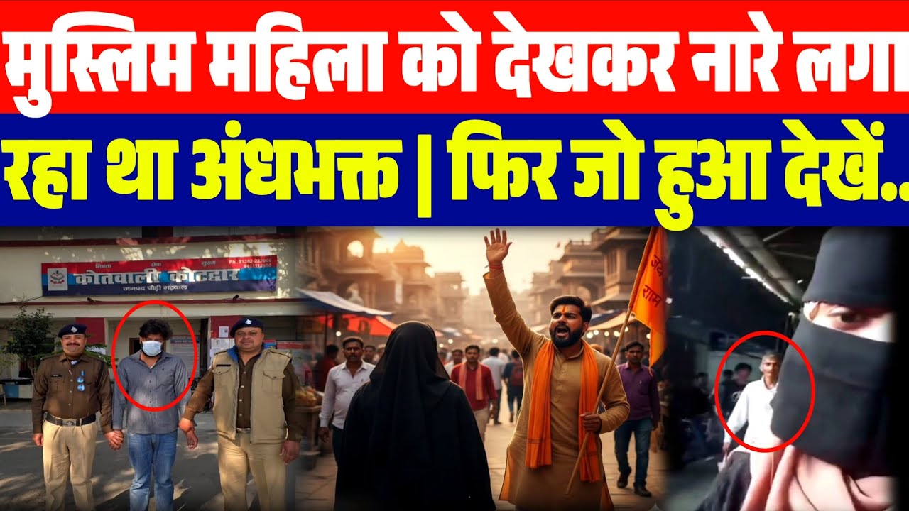 बुर्का पहनी मुस्लिम महिला के देखकर नारे लगाने लगा अंधभक्त | उसके बाद जो हुआ देखें...