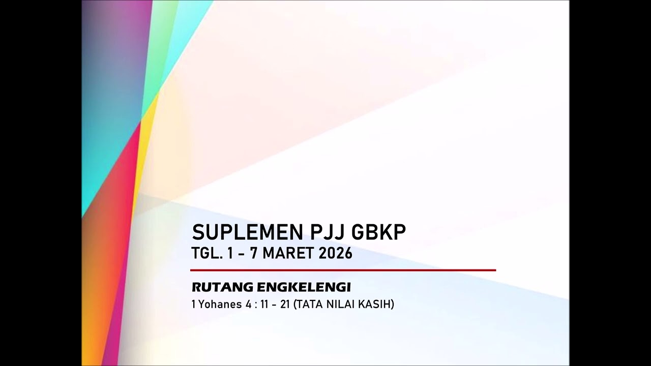 Renungan PJJ GBKP Minggu Ini Tgl. 1 - 7 Maret 2026