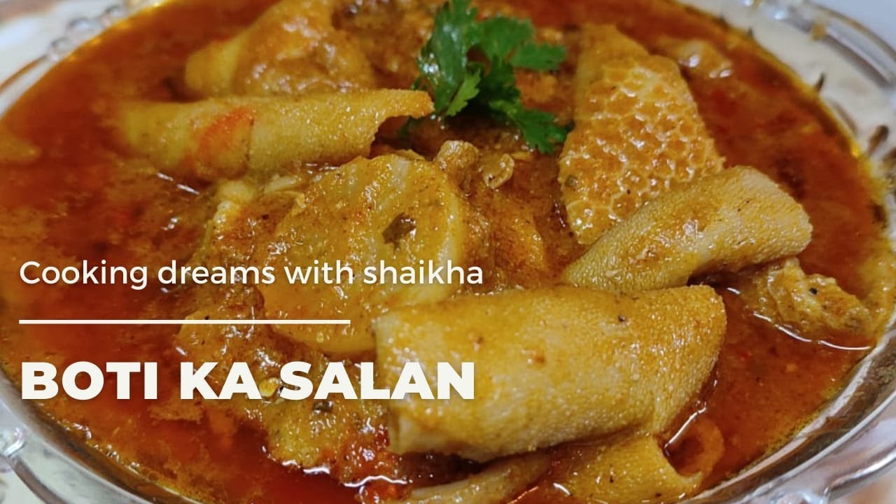 boti aur muli ka salan/raddish & goat intestine curry/boti curry/boti ka salan/goat intestine curry