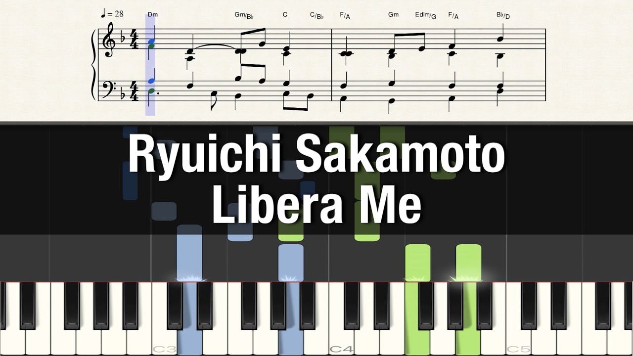 Ryuichi Sakamoto - Libera Me (piano tutorial & sheet)
