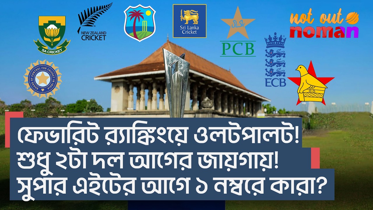 ফেভারিট র‌্যাঙ্কিংয়ে ওলটপালট! শুধু ২টা দল আগের জায়গায়! সুপার এইটের আগে ১ নম্বরে কারা? – নট আউট নোমান