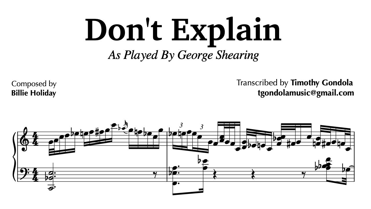 George Shearing Plays Insane Blues| Piano Transcription