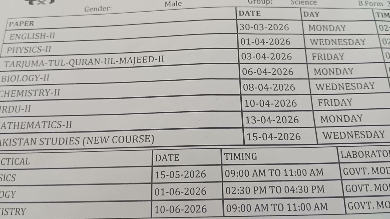 Official Date sheet|| class 10 th || Roll number slip || Board exam paper slip 2026 || Best of luck