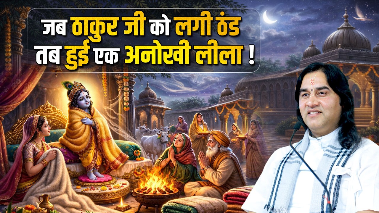 जब ठाकुर जी को लगी ठंड,  तब हुई एक अनोखी लीला!   Shri Devkinandan Thakur Ji