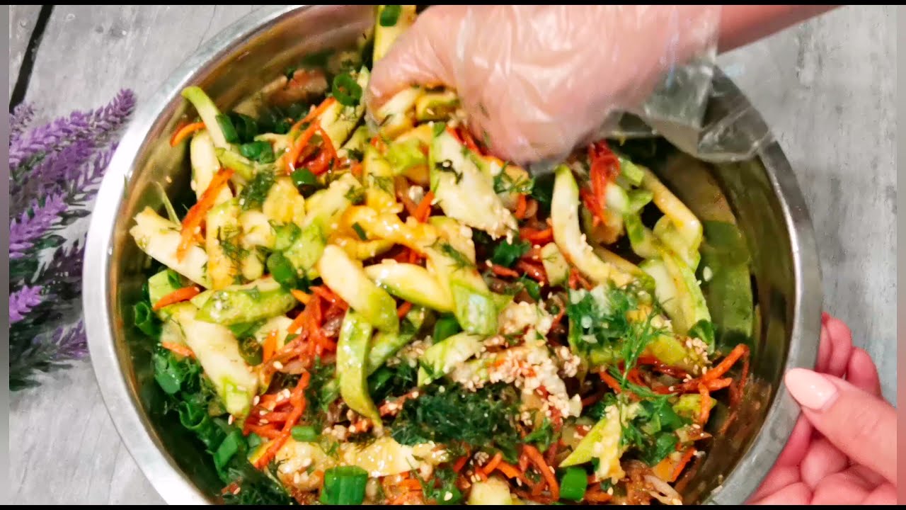 🥒🧄🌶️Кабачки по-Корейски. Кабачки со вкусом как грибы. Быстро и Вкусно.