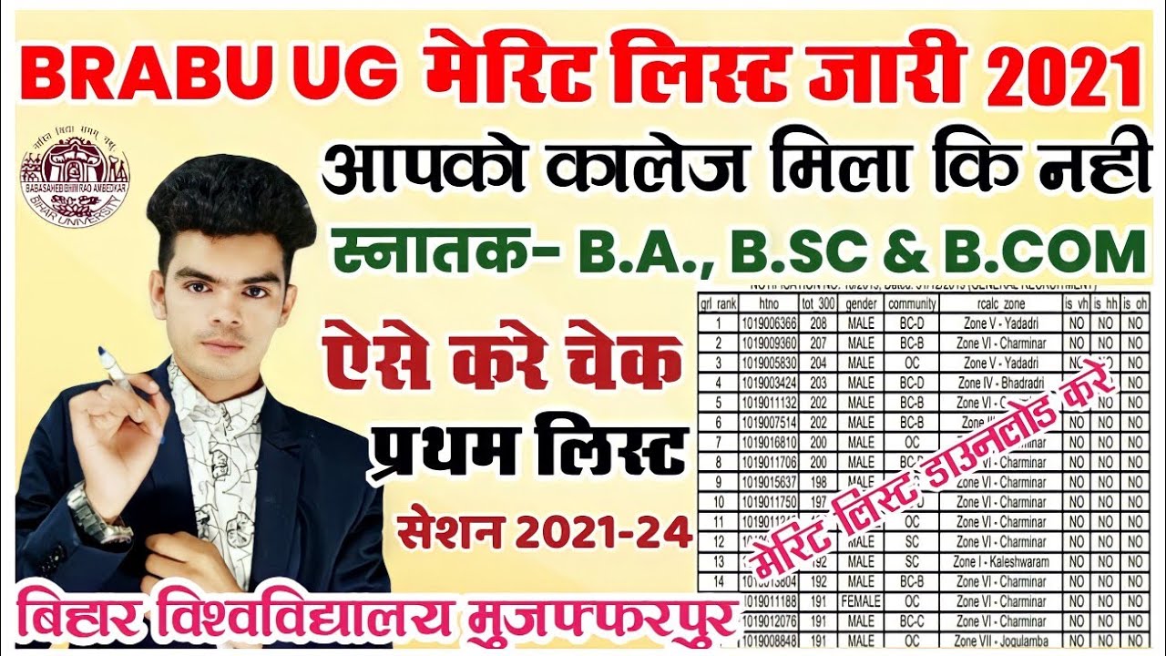 brabu ug merit list 2021: बिहार University ने जारी की स्नातक मे एडमिशन के लिए मेरिट लिस्ट, ऐसे देखे