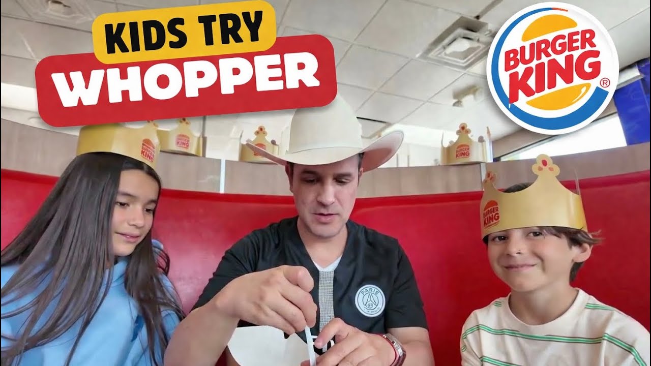 🍔 Дети пробуют знаменитый &laquo;Воппер&raquo;! Дегустация бургеров Burger King | Fun Kids USA