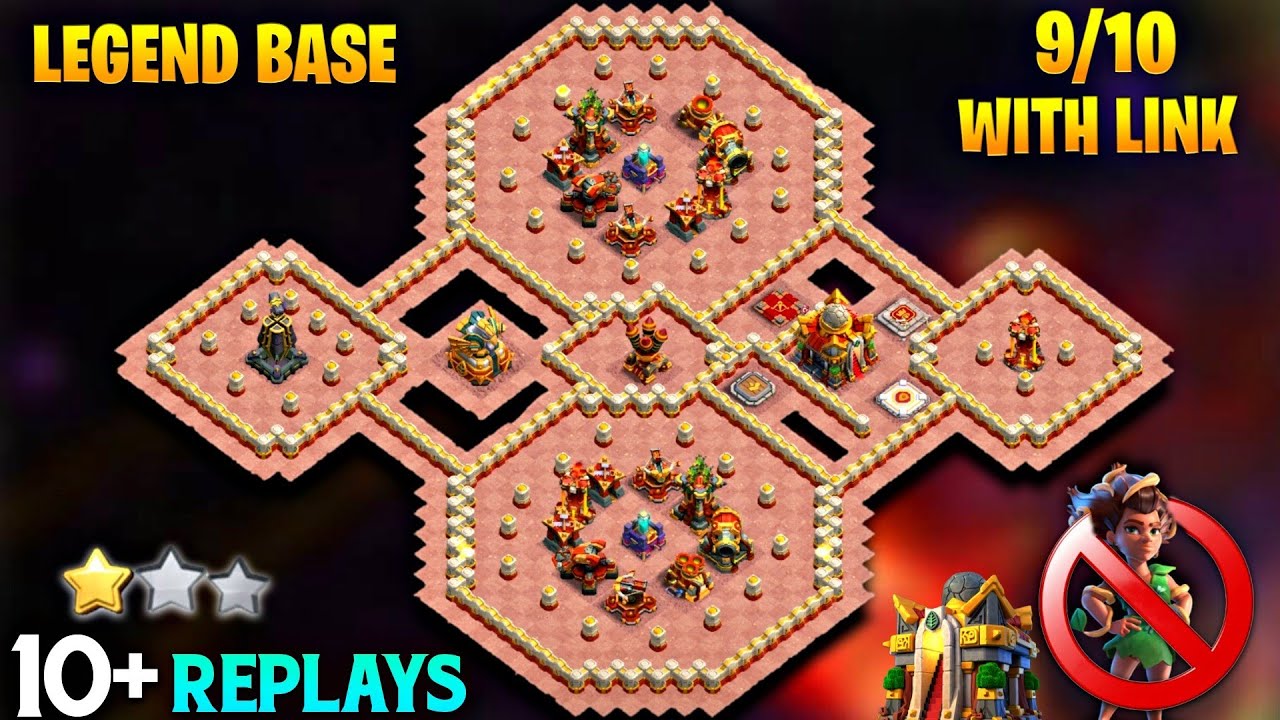 TH16 NEW *LEGEND* Base With *10+ Replays* |Anti Root Rider Base Layout| New Th16 Base Link -Coc