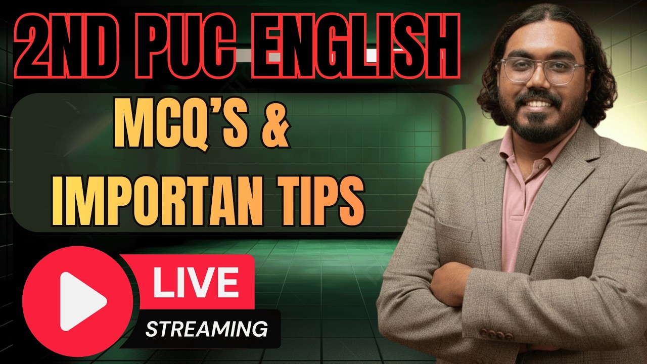 2ND PUC ENGLISH EXAM 2026 -Discussion of all  MCQ's &  importnt tips