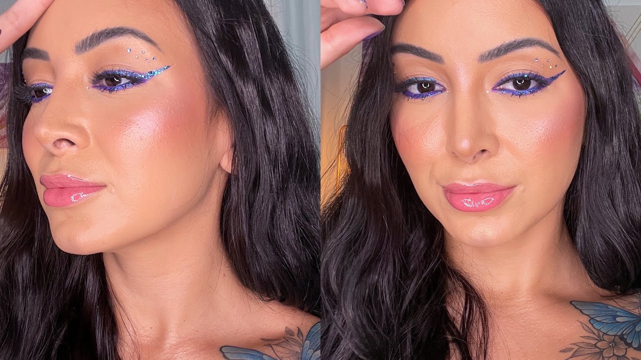 MAQUIAGEM AZUL COM STRASS - LIVE