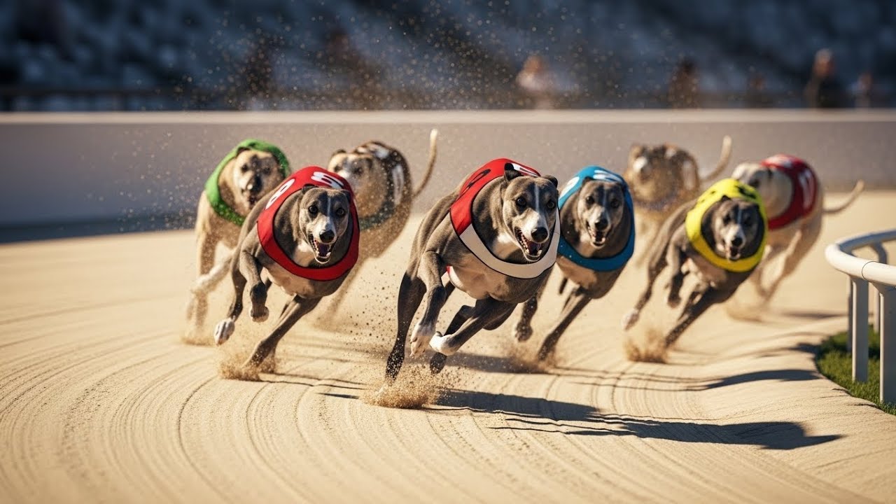 Greyhound Races at Marathon Distance Full Speed Endurance Action