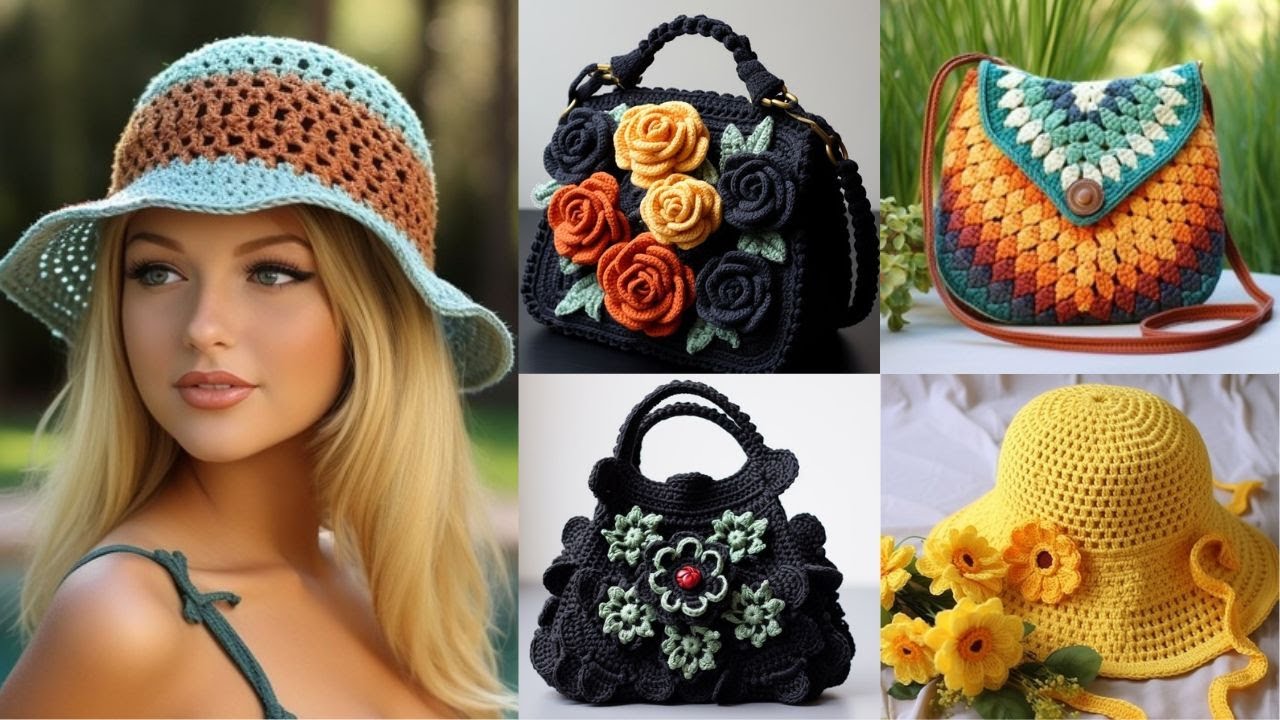 ☀️💕Fresh AI Crochet Ideas: Unique Crochet Bucket Hats and Bags for Spring Summer☀️💕