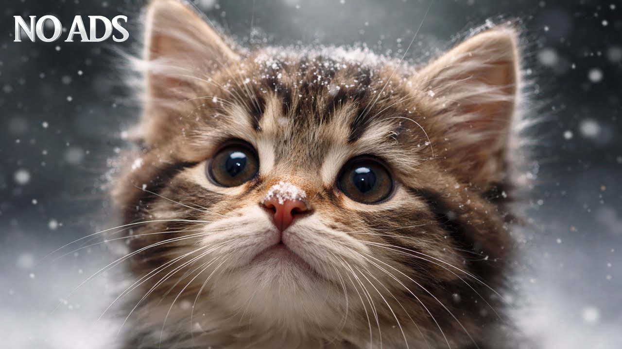Soft Kitten ASMR | Cozy Snowy Night with Adorable Animated Cats ❄️😸