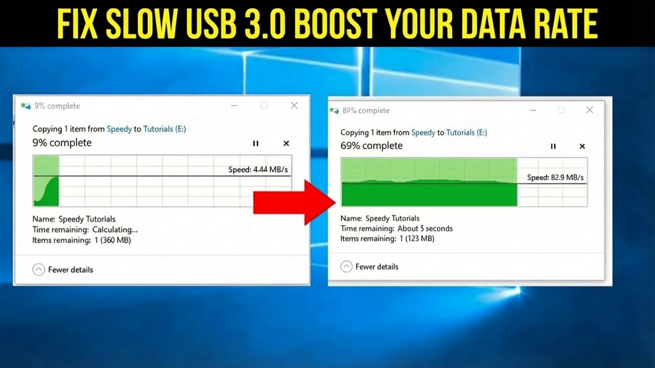 How To Fix USB 3.0 Transfer Speed Slow (Low Data Transfer Speed)