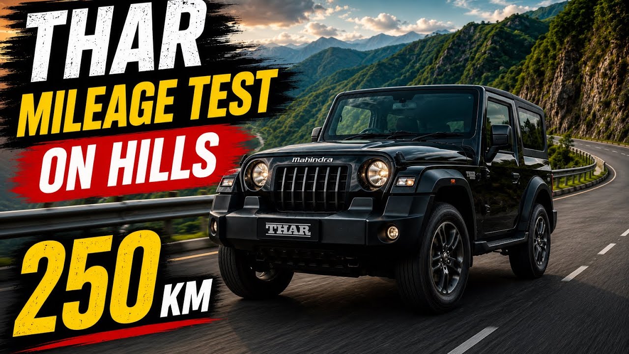 Mahindra Thar RWD Diesel Mileage Test on Hills 🏔️(250 km) 
