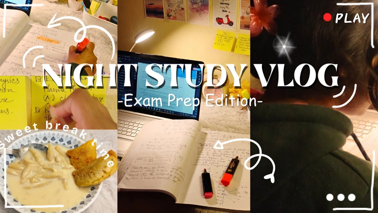 Night Study Vlog 🌙 | Exam Edition | Note Taking & Solving PYQs #study #studentlife #exam 