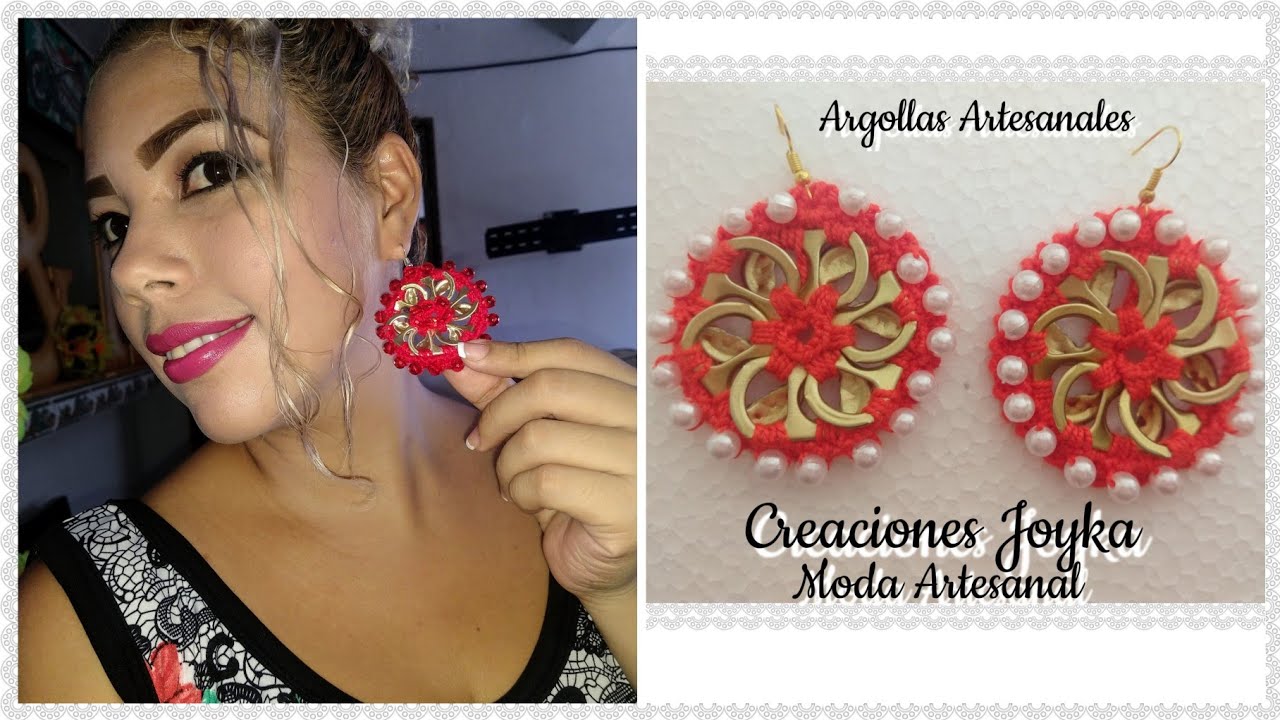 Aretes tejidos a crochet