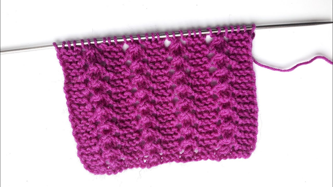 Фактурный полуажурный  узор спицами/ Openwork knit pattern