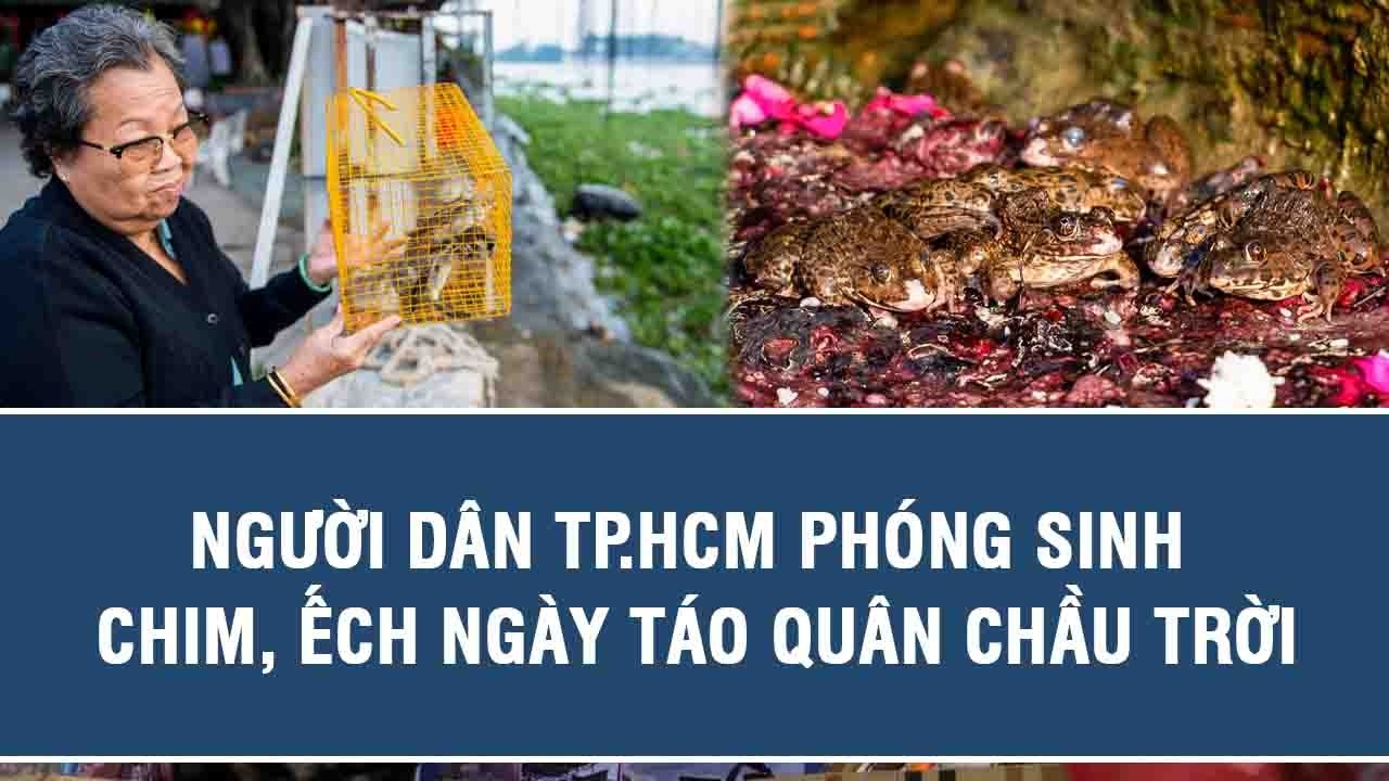 Người TPHCM phóng sinh lươn, ếch ngày Táo quân chầu trời