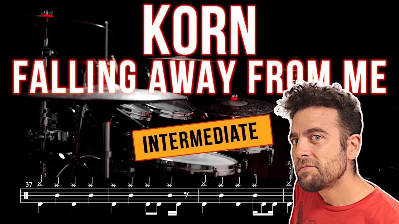 Korn - Falling Away From Me - Drum Cover (with scrolling drum score)