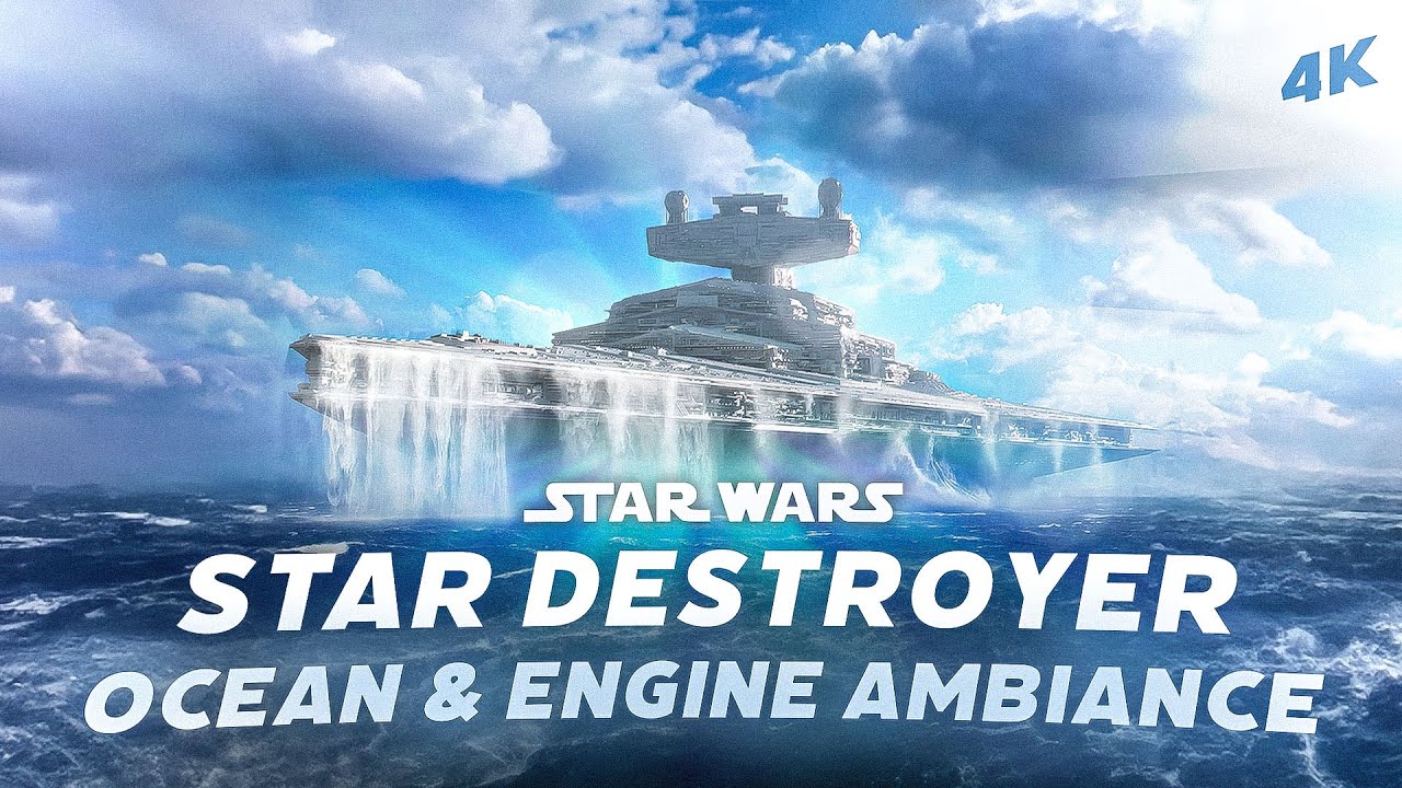 Star Wars Ambience | 3 Hours of Star Destroyer Engine & Ocean Sounds | Relax, Study, Sleep [4K]