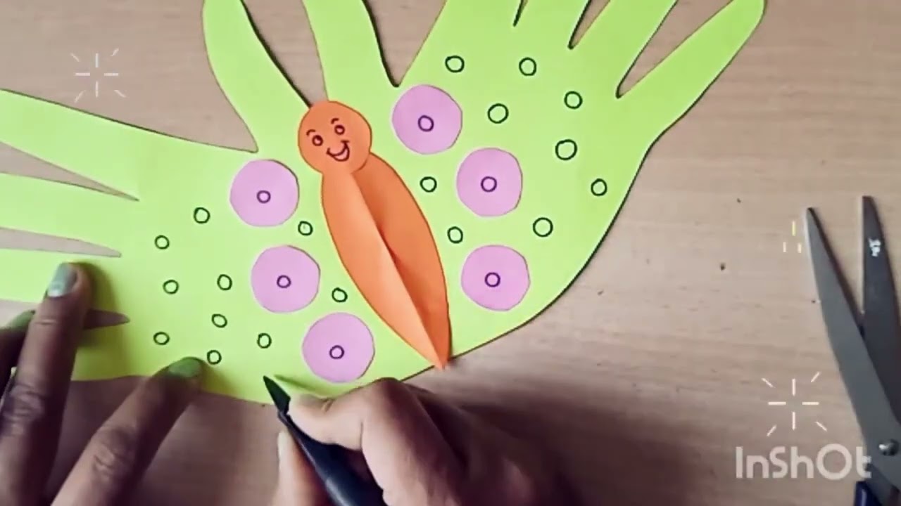 Creative hand puppet peacock🦚                                   #comments #howtomakeeasydrawing 
