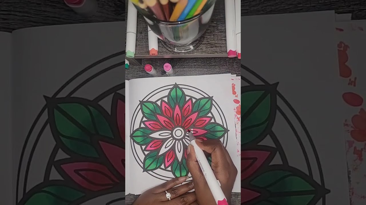 A few minutes of coloring = Instant Calm | Flower Mandala