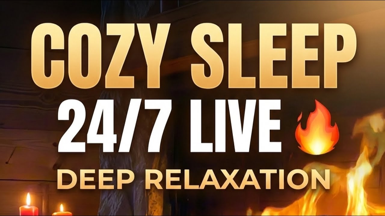 🔥 Cozy Sleeping Dog & Fireplace Sounds 24/7 – Ultimate Relaxation & Deep Sleep 🐶💤