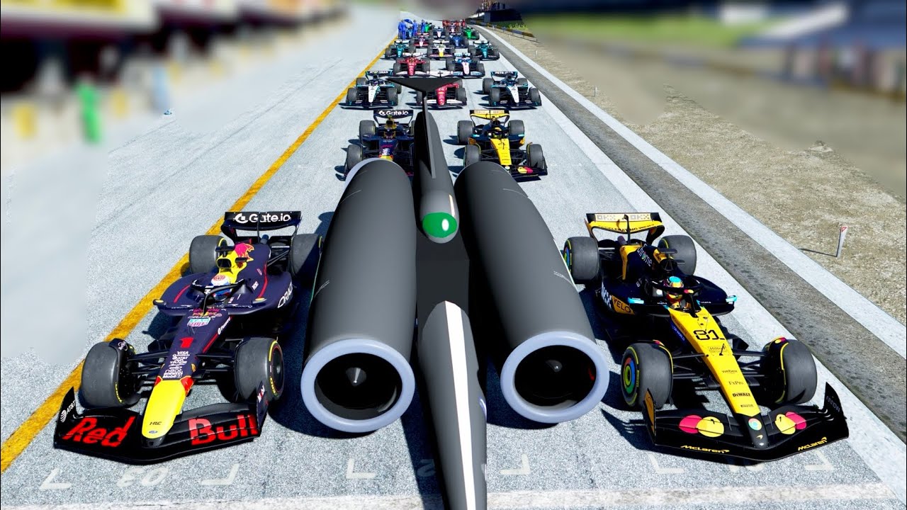 Thrust SSC vs All F1 2025 Cars at Special Stage Route