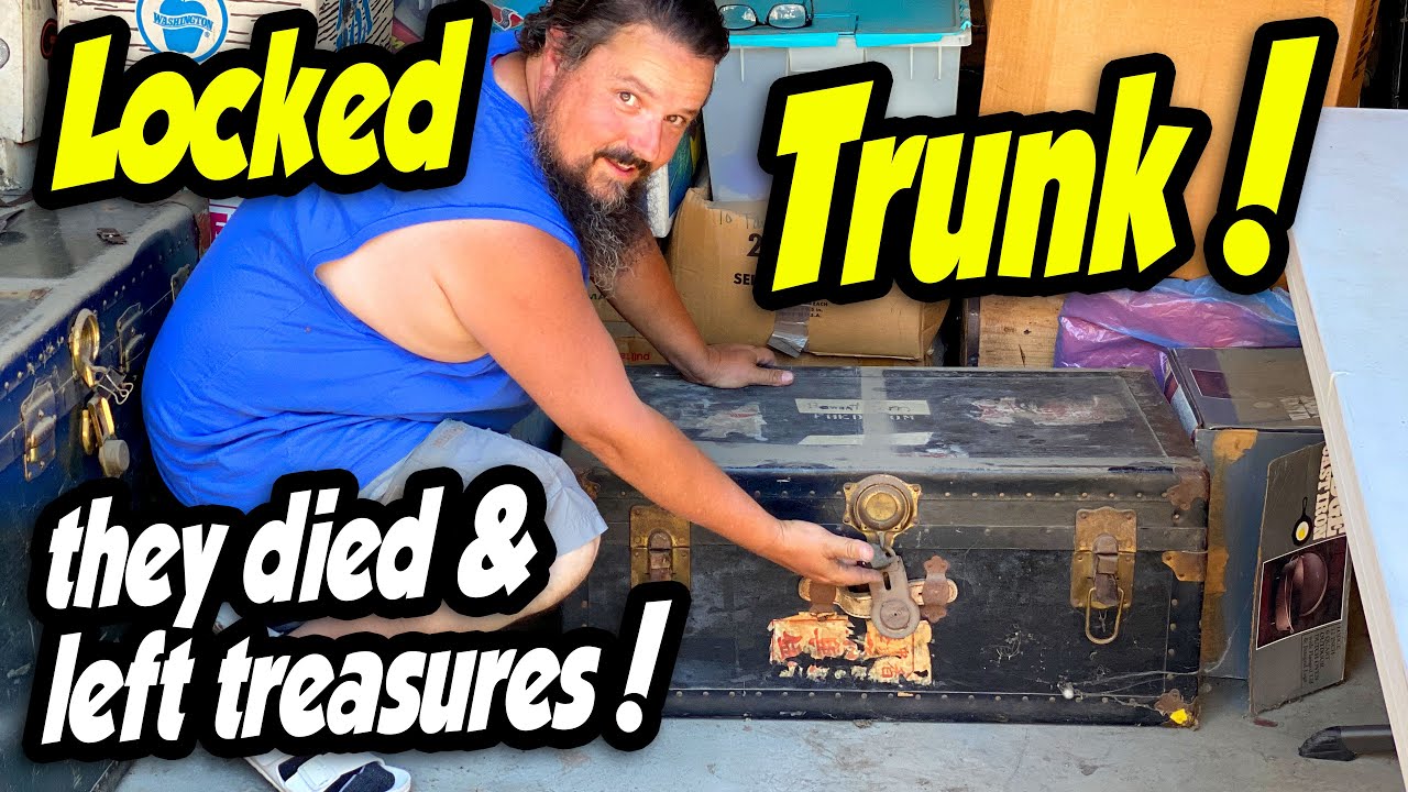 LOCKED TRUNK! Deceased owners left it full of treasures. We bought it at the storage locker auction.