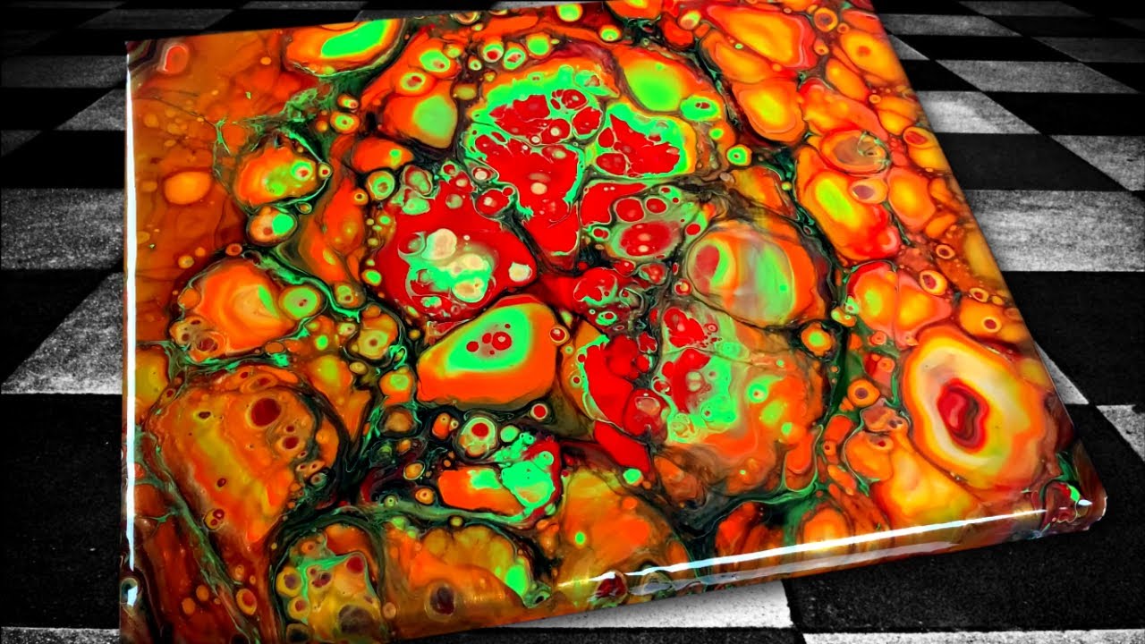 HALLOWEEN Open Cup Acrylic Pour with Silicone Oil