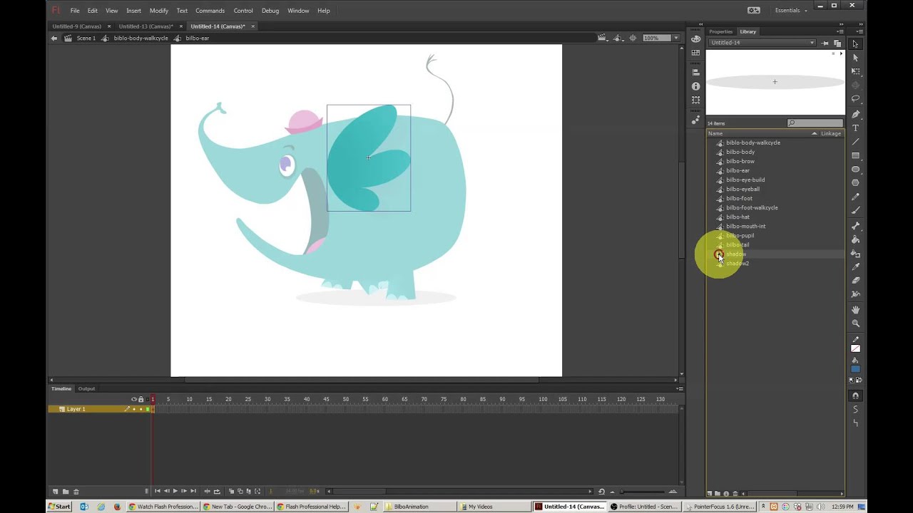Graphic Symbols in Animation and Sprites in Flash CC 2015