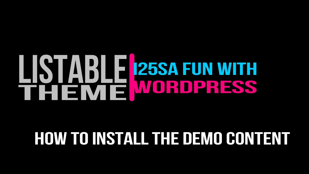 Listable Theme - how to install demo content