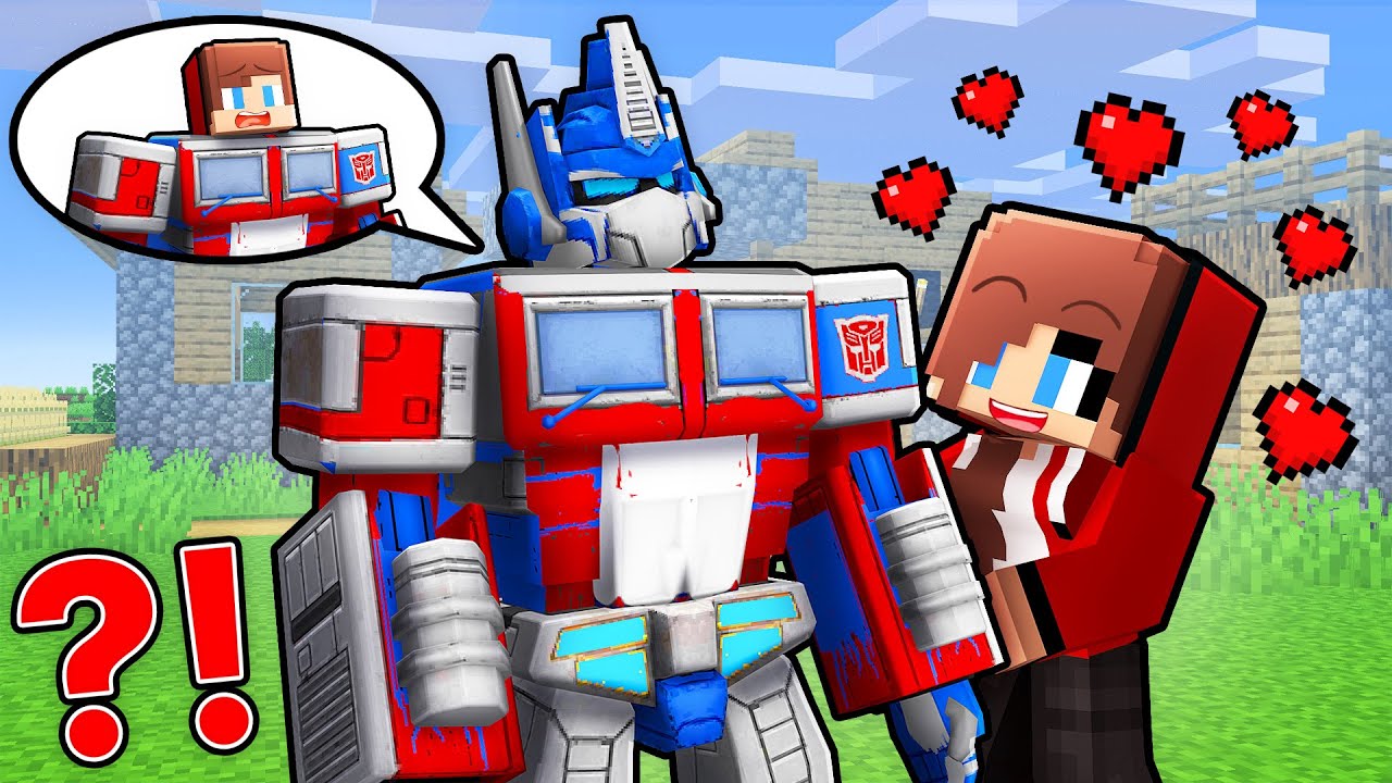 The Girl Fell in Love with Optimus Prime, but this is JJ  - Maizen Minecraft Animation