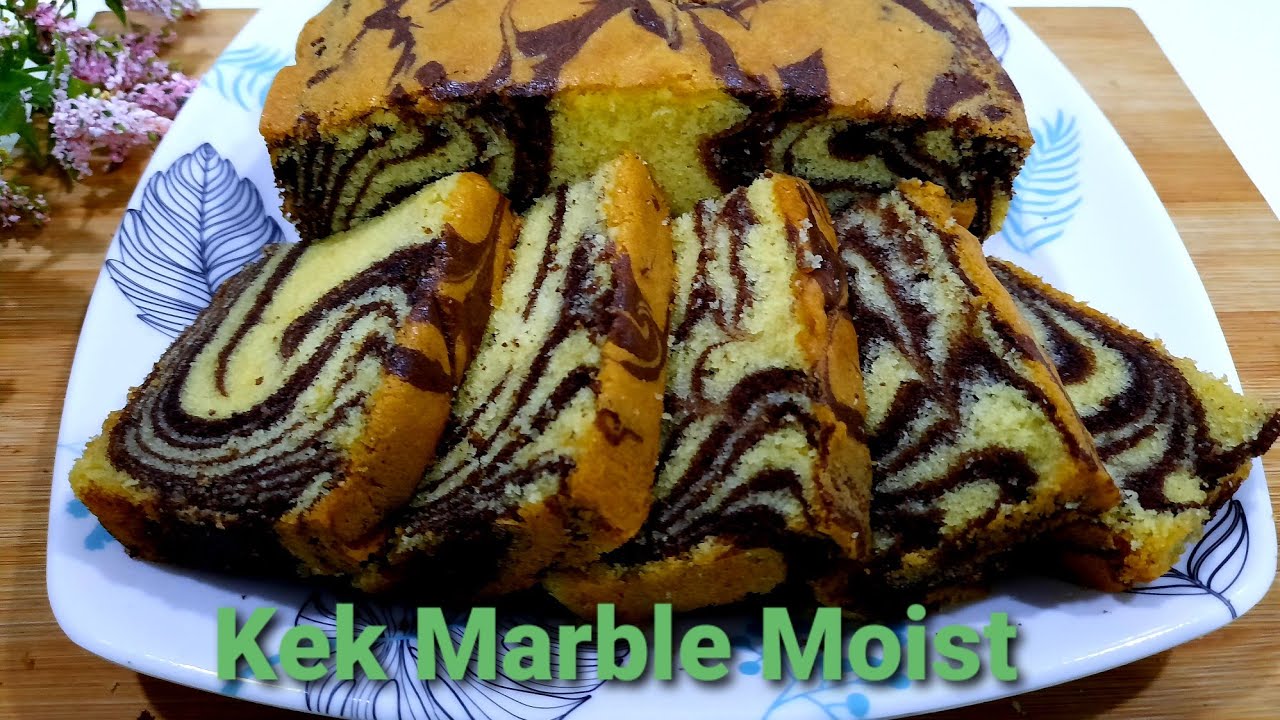 Kek Marble Moist Simple Tanpa Mixer Sukatan Cawan Versi Kak Ani