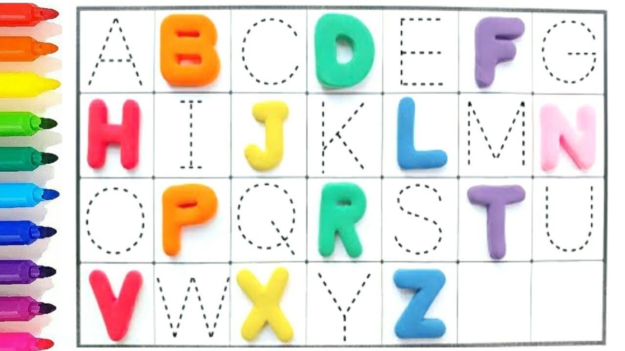 ABCD Dotted Tracing English Alphabet Writing | Preschool abc learning | Missing Letter