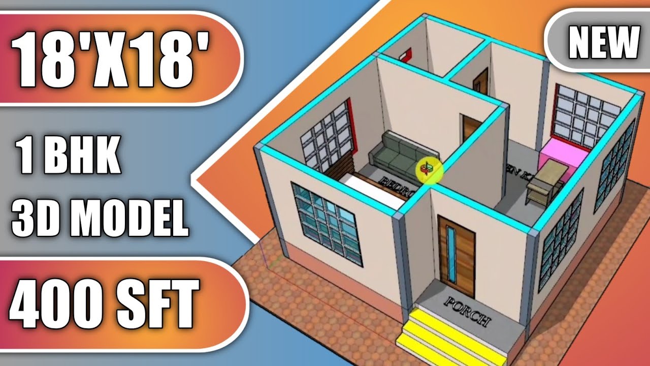 Small 3d Home | 18 x 18 | 3D Ghar Ka Naksha