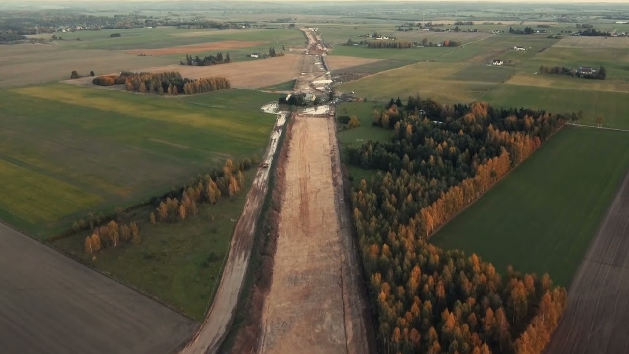 Budowa drogi ekspresowej S6 przez Gminę Potęgowo. 23 październik 2023.
