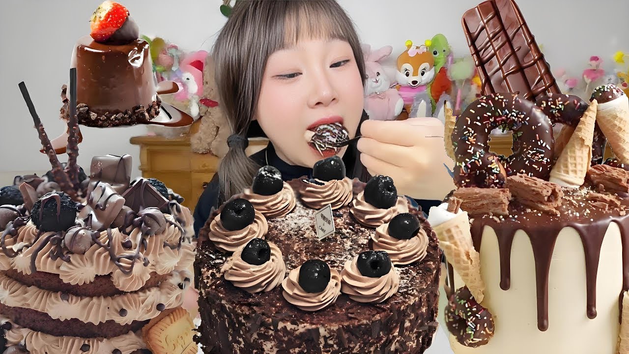 Asmr🍰​​Soy Milk Bursting Layer Cake🍰 (Soft And Waxy Sound) 크림丨먹방丨Mukbang丨Satisfying丨Eatings