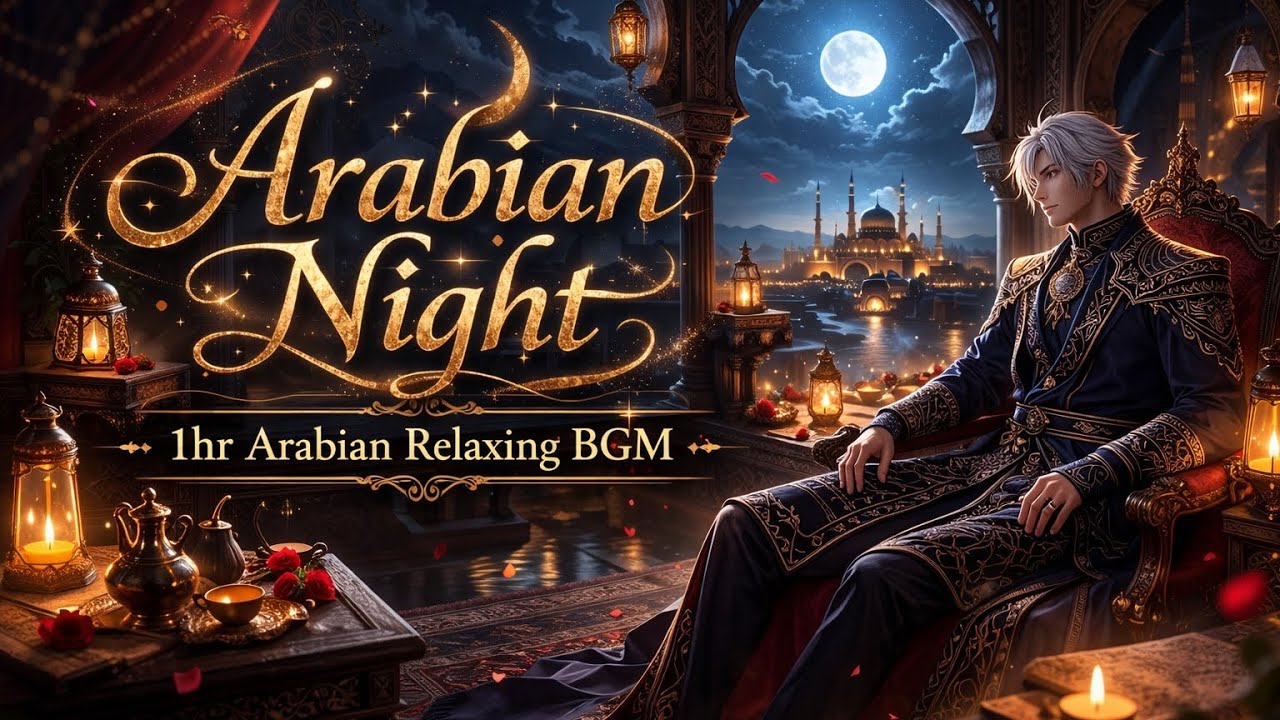 🌙 Mystic Arabian Night｜神秘の砂漠と月明かり 🐪 Relaxing BGM 1HR 