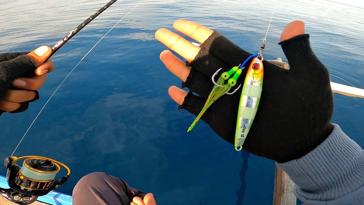 Sambaran Keras,, Metal Jig 60 Gram Kita Coba Disini | Mancing Jigging Di Laut 80 Meter