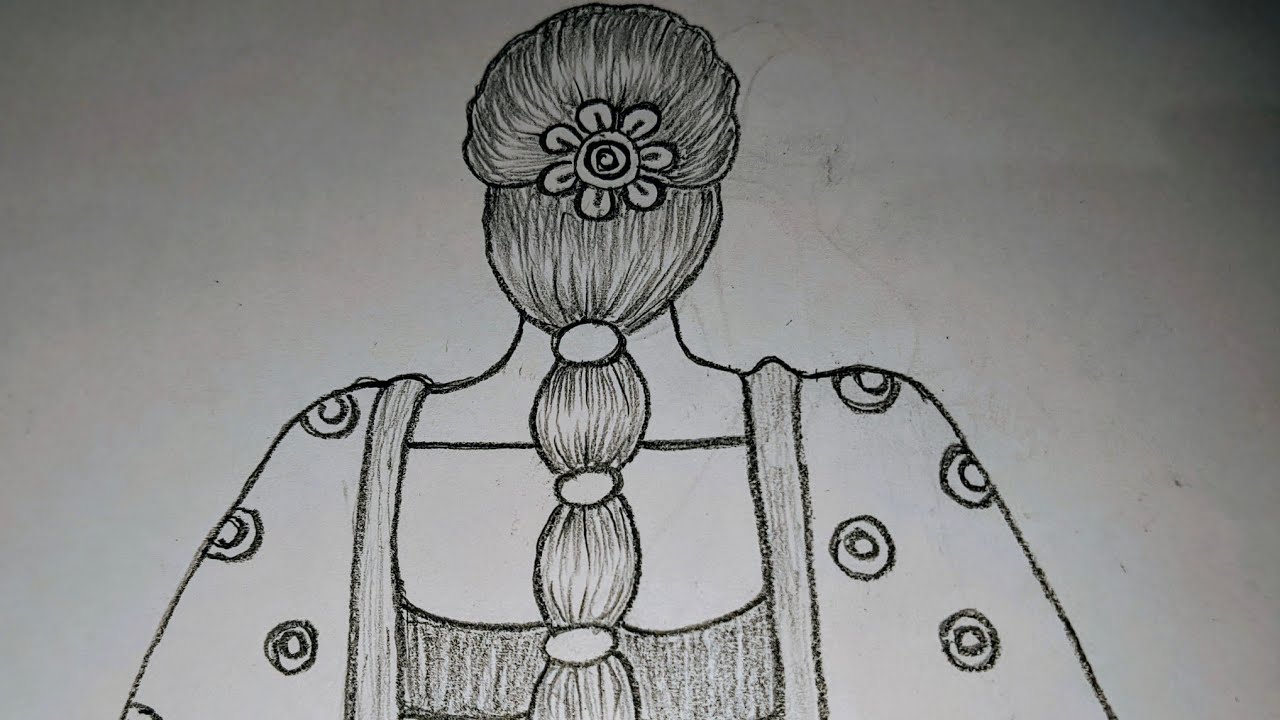 How to draw beautiful lady back side pose drawing #ruchikaartcreation #drawing #viralvideo #artlove