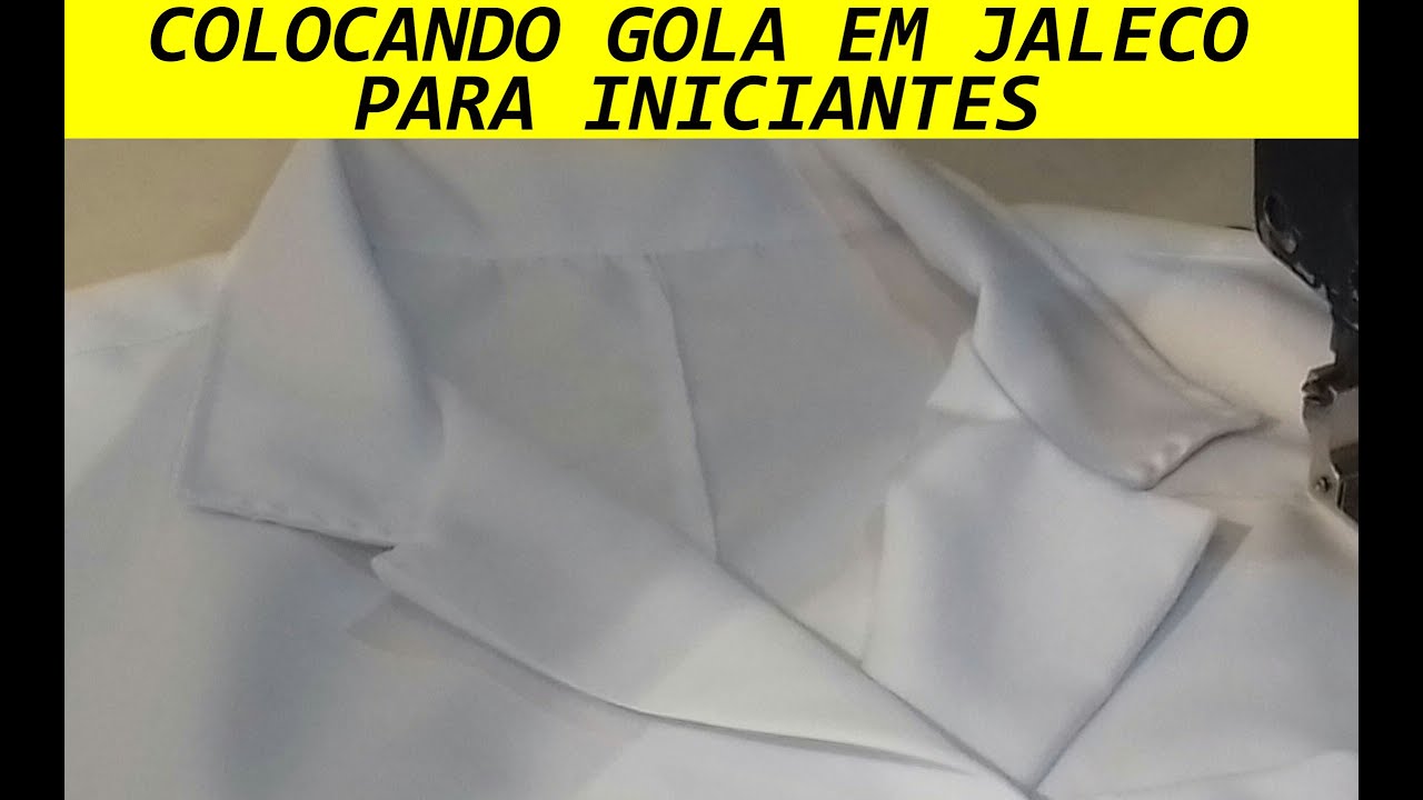 COLCANDO GOLA EM JALECO PARA INICIANTES.