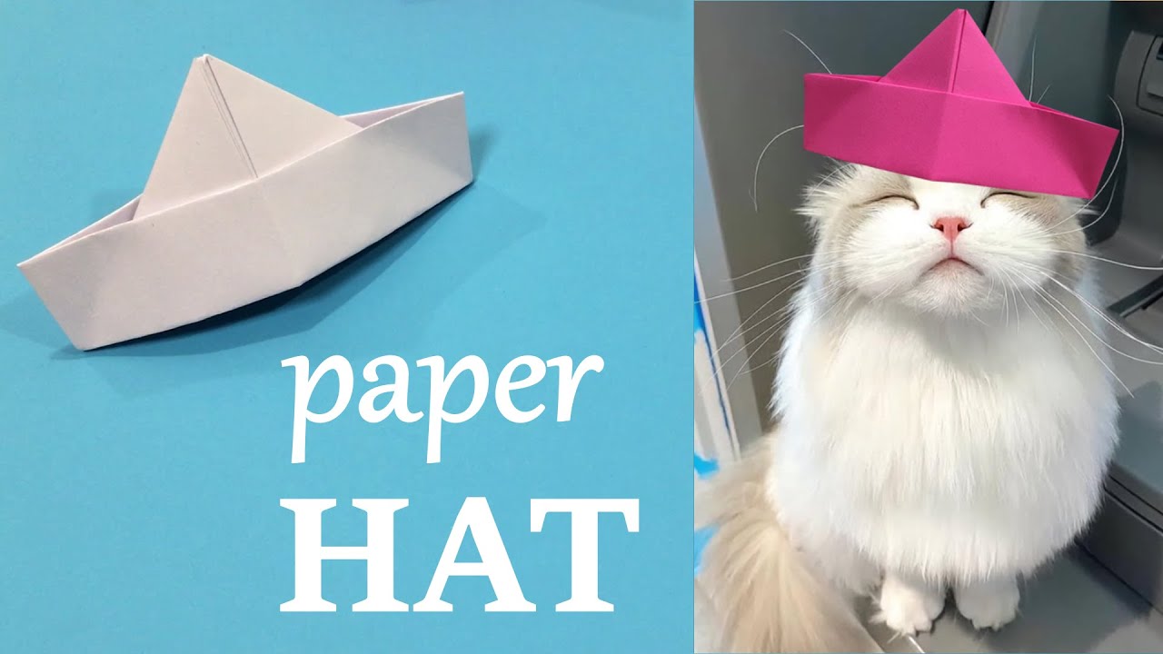 PAPER HAT FOR YOUR CAT - How To Make funny a Paper HAT for cats