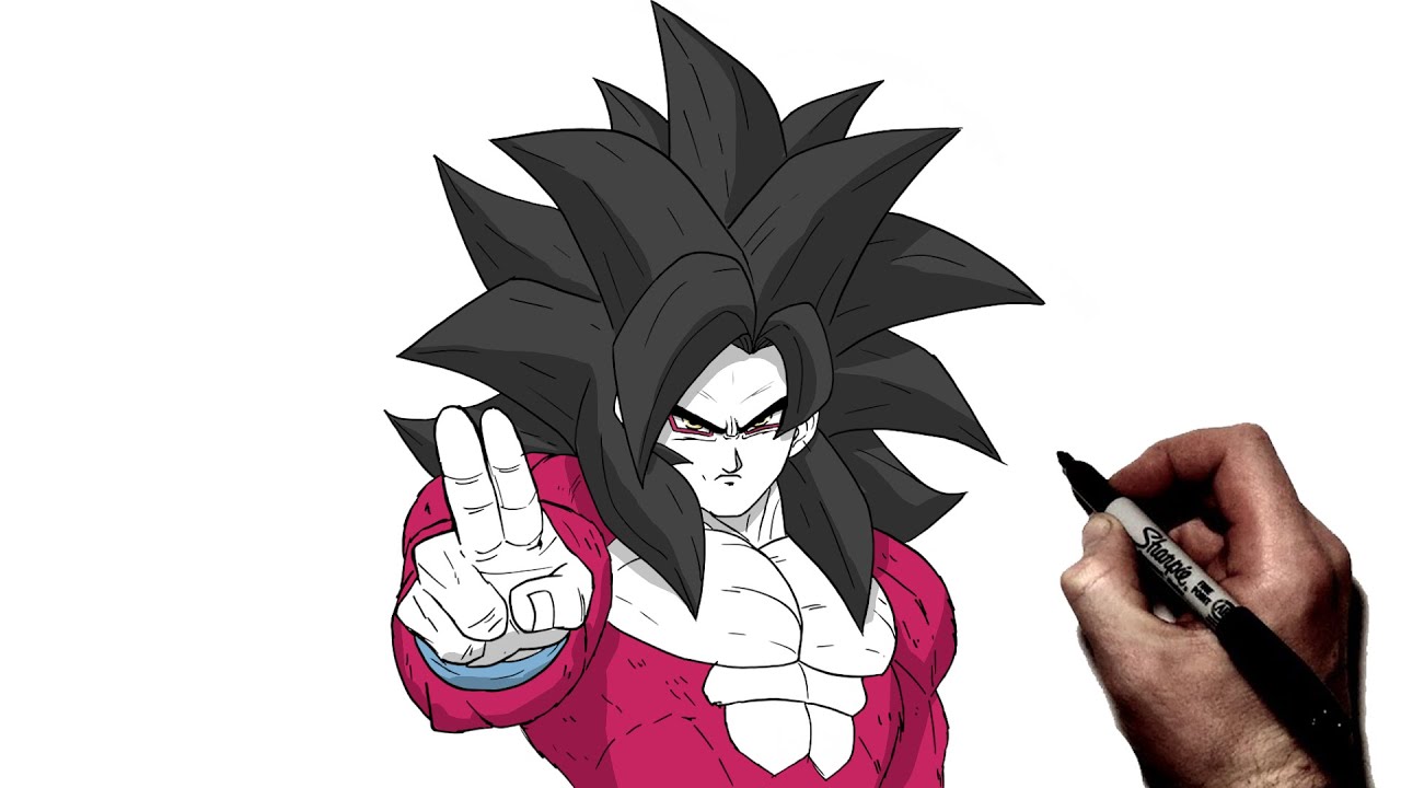 Как нарисовать SSJ 4 Гоку | Пошаговое руководство | Dragon Ball