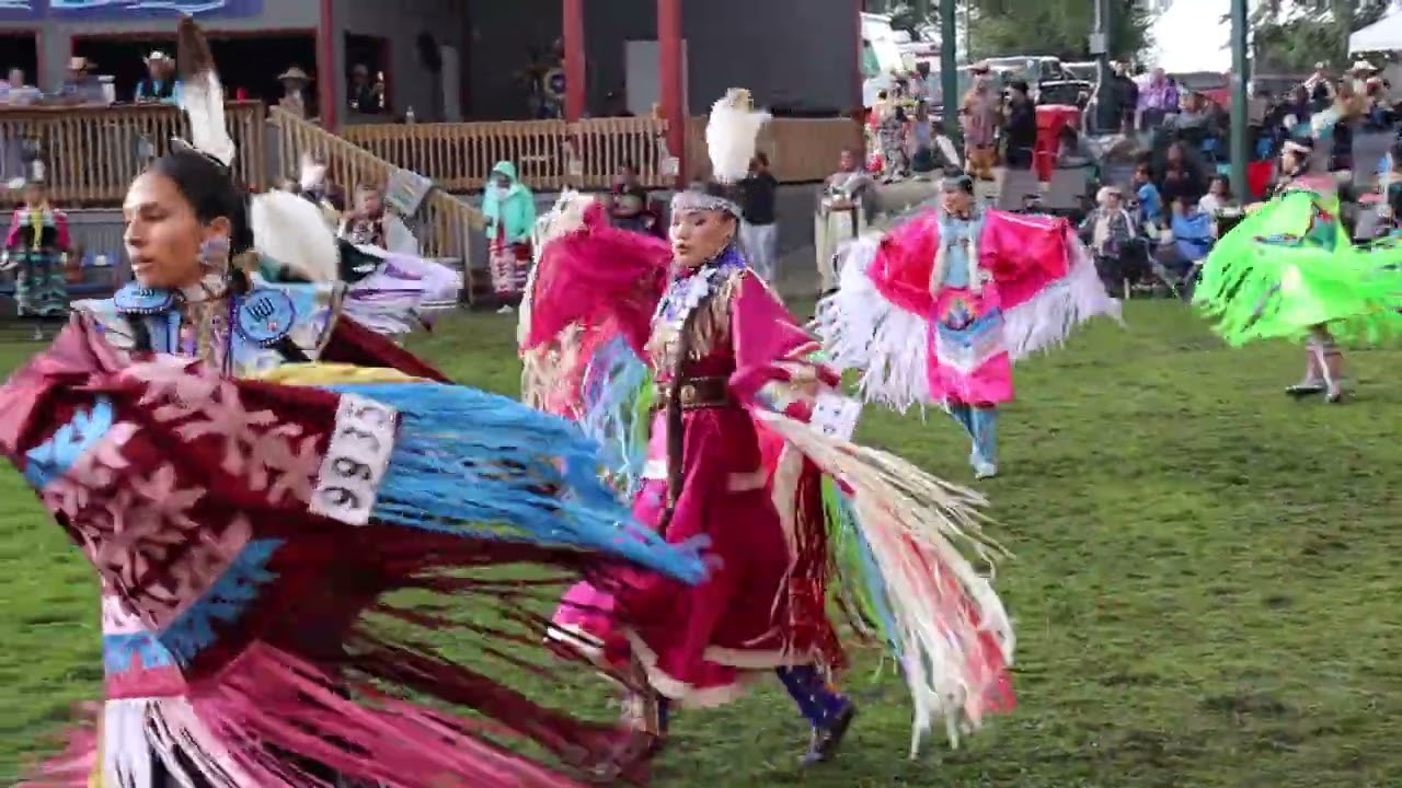 Jr Women's Fancy Shawl Sunday Finals (Meskwaki Women) at Little Shell Powwow 2023
