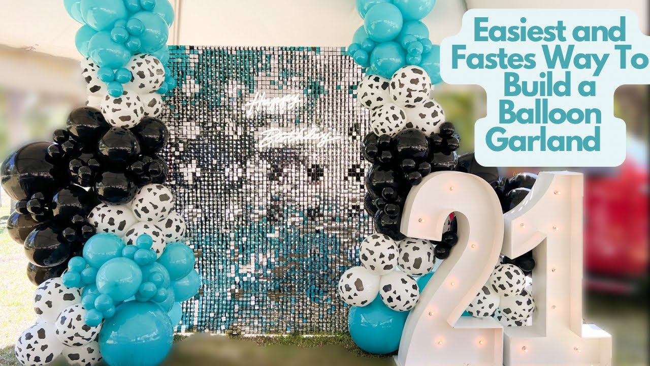 EASIEST and FASTES way to build a balloon garland | Shimmer Wall and Balloon Garland | Cowgirl Theme