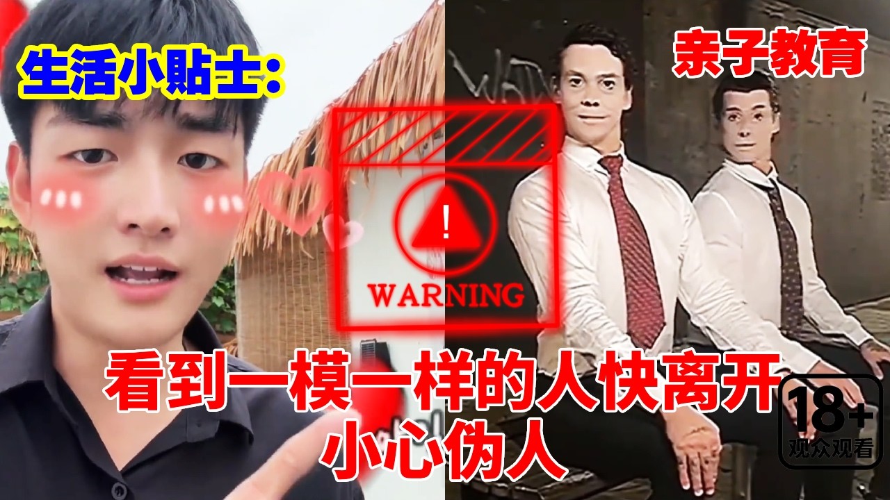 生活小贴士：看到一模一样的人快离开，有可能遇到了伪人！小心被替换！#儿童安全#儿童教育#亲子
